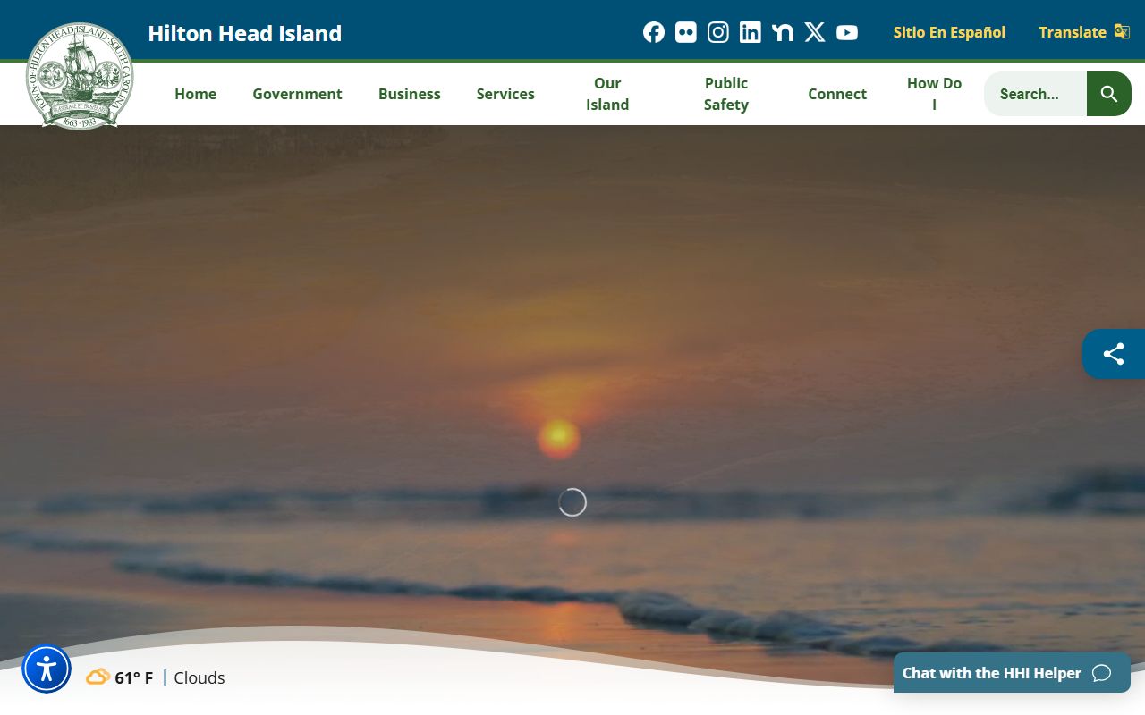 Hilton Head Island town government for inmate population information