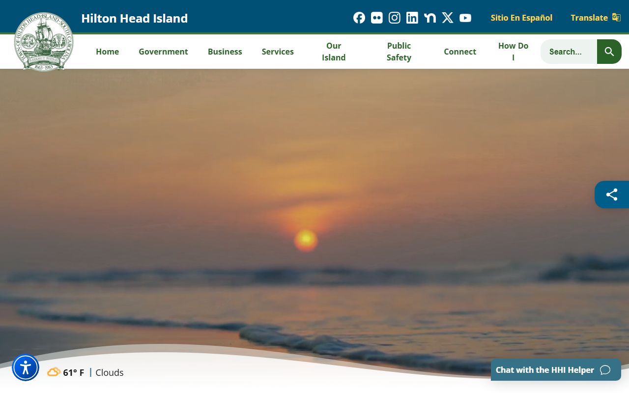 Hilton Head Island town portal for inmate population records