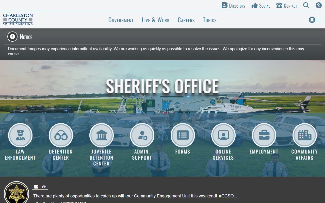 Charleston County inmate population sheriff's office website
