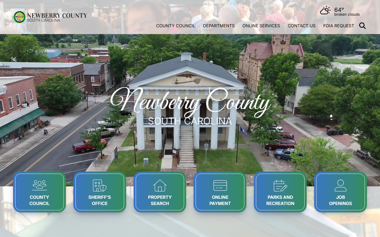 Newberry County government website for inmate population records