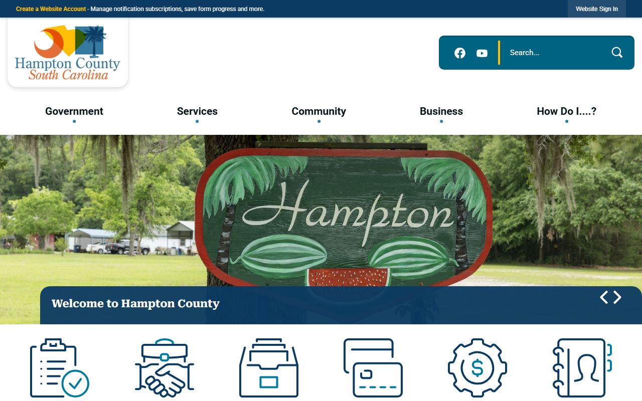 Hampton County government website for inmate population information