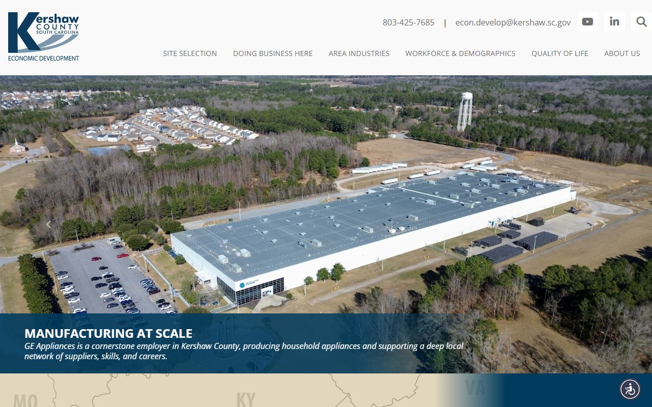 Kershaw County government website for inmate population records