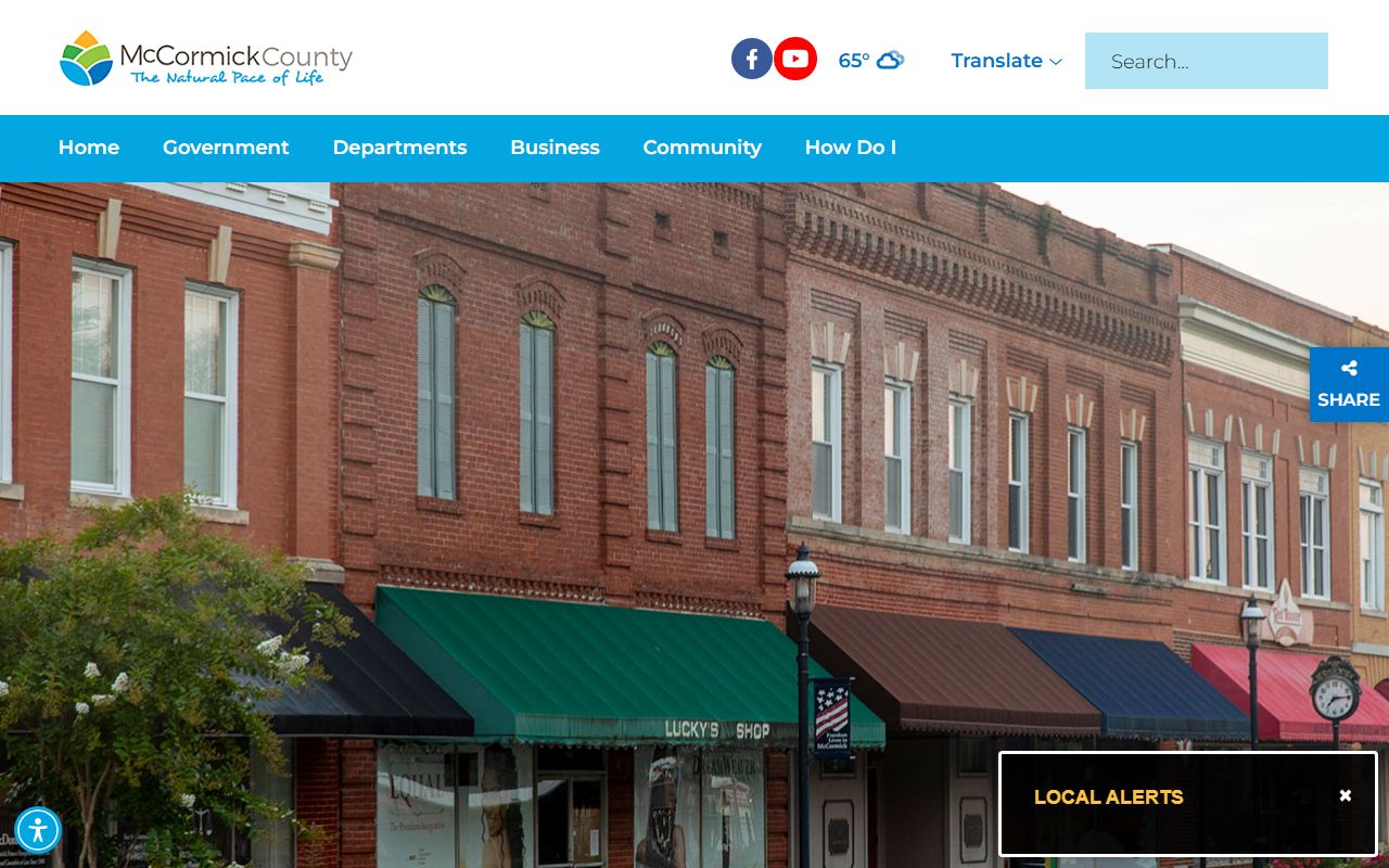 McCormick County government website for inmate population records