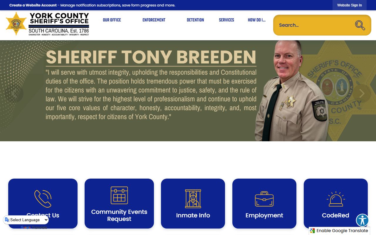 York County Sheriff inmate population search