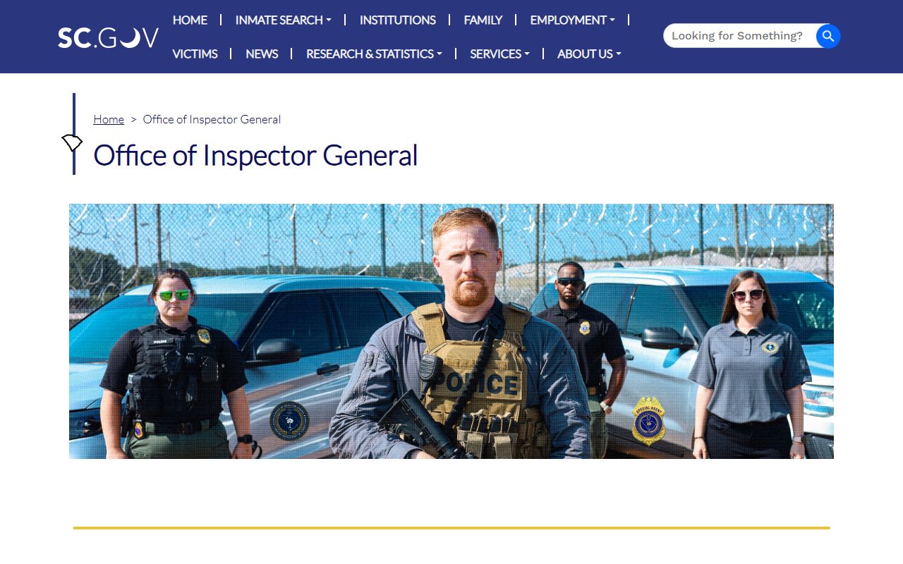 South Carolina Office of Inspector General oversight of inmate population