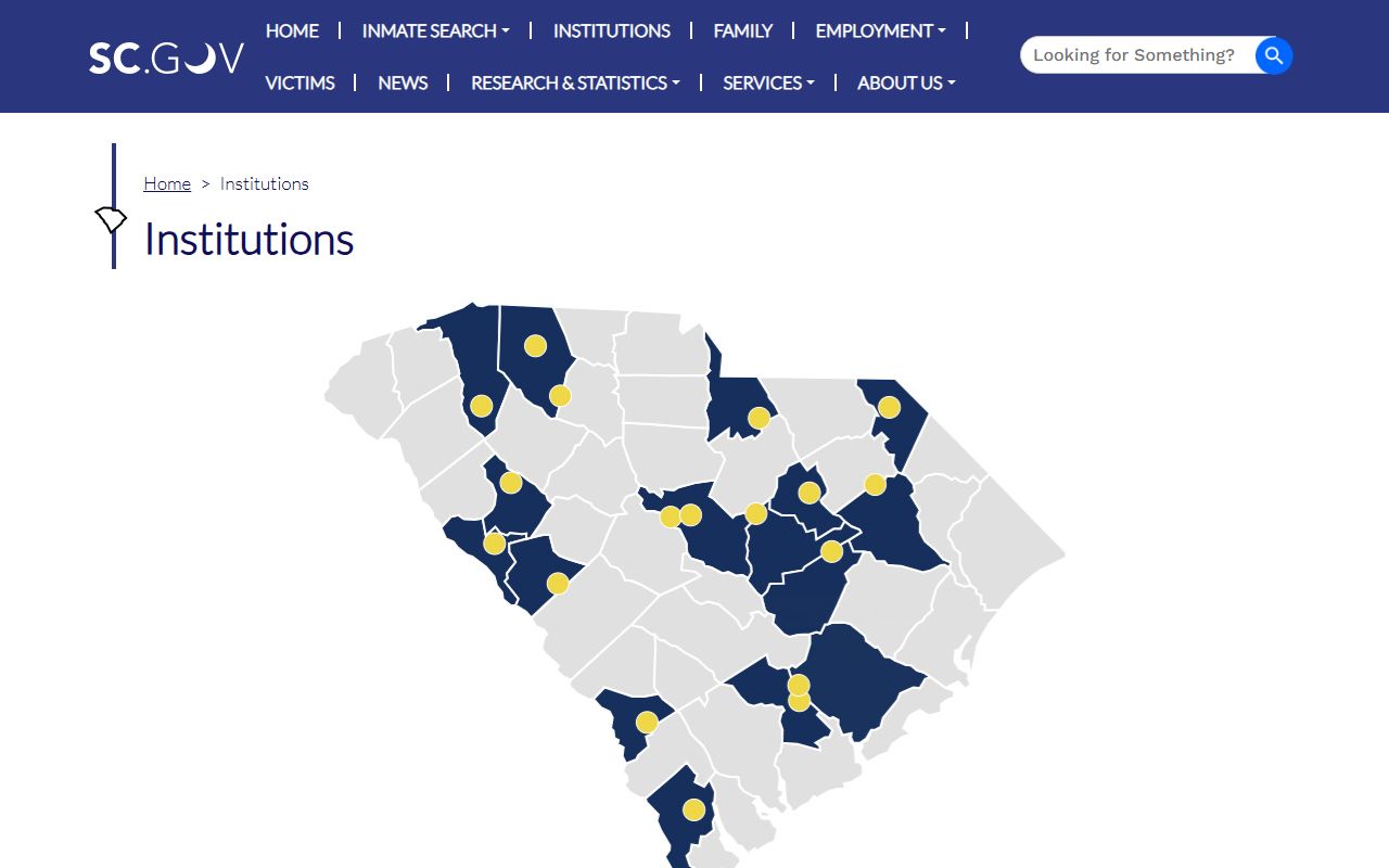 SCDC institutions directory for South Carolina inmate population