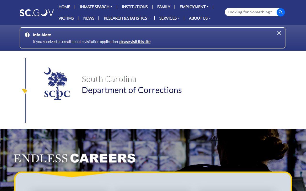 South Carolina Department of Corrections inmate population search website